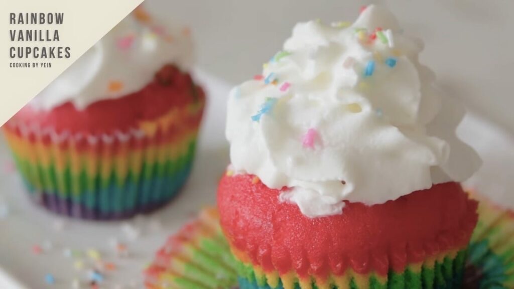 Rainbow vanilla cupcakes Cooking tree