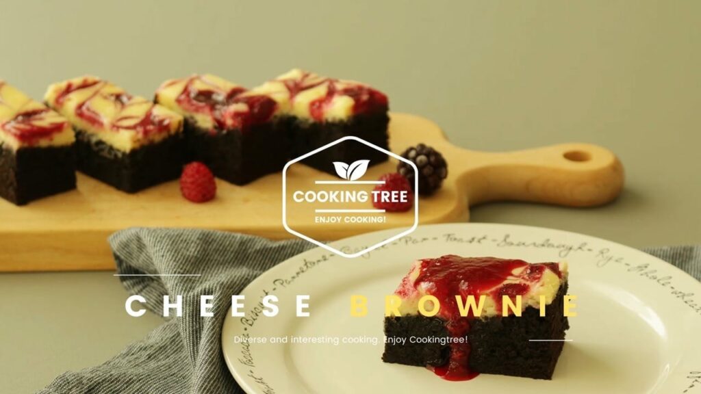 Raspberry cheese brownie Cooking tree