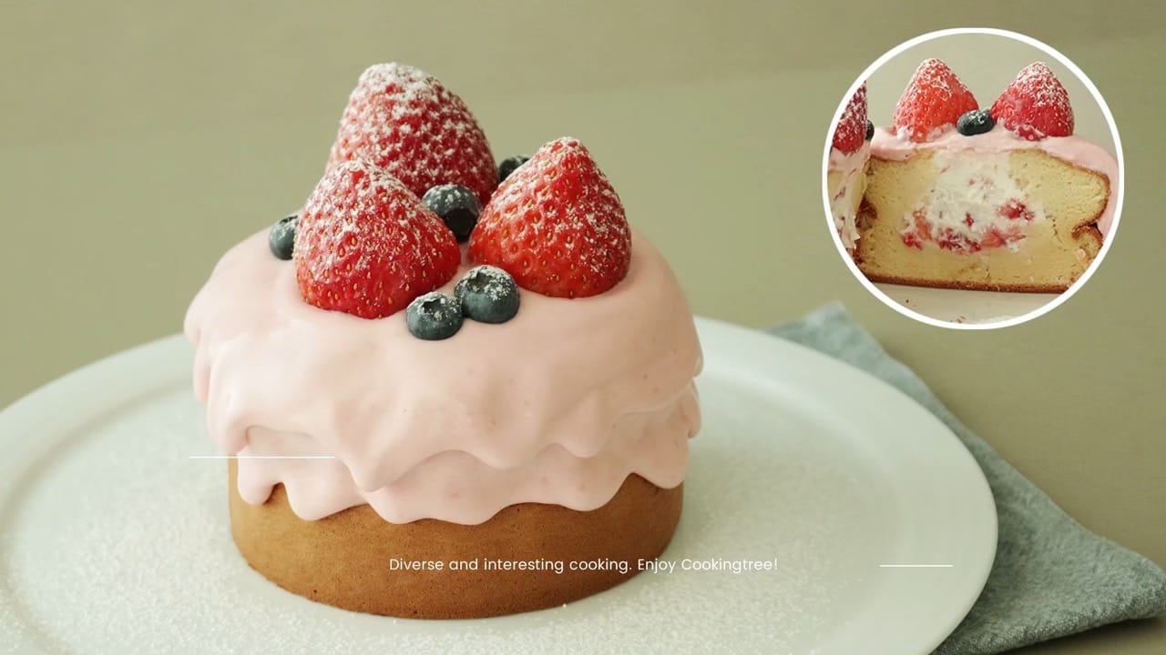 Strawberry Cream Castella Cake Recipe