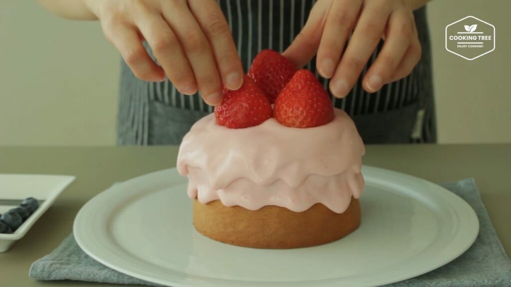 Strawberry Cream Castella Cake Recipe Cooking tree