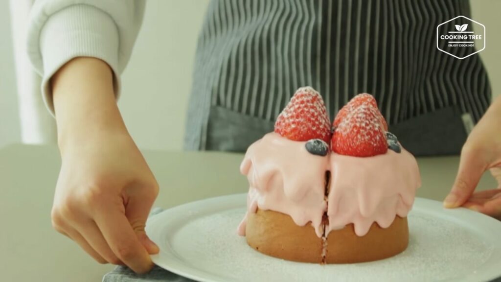 Strawberry Cream Castella Cake Recipe Cooking tree