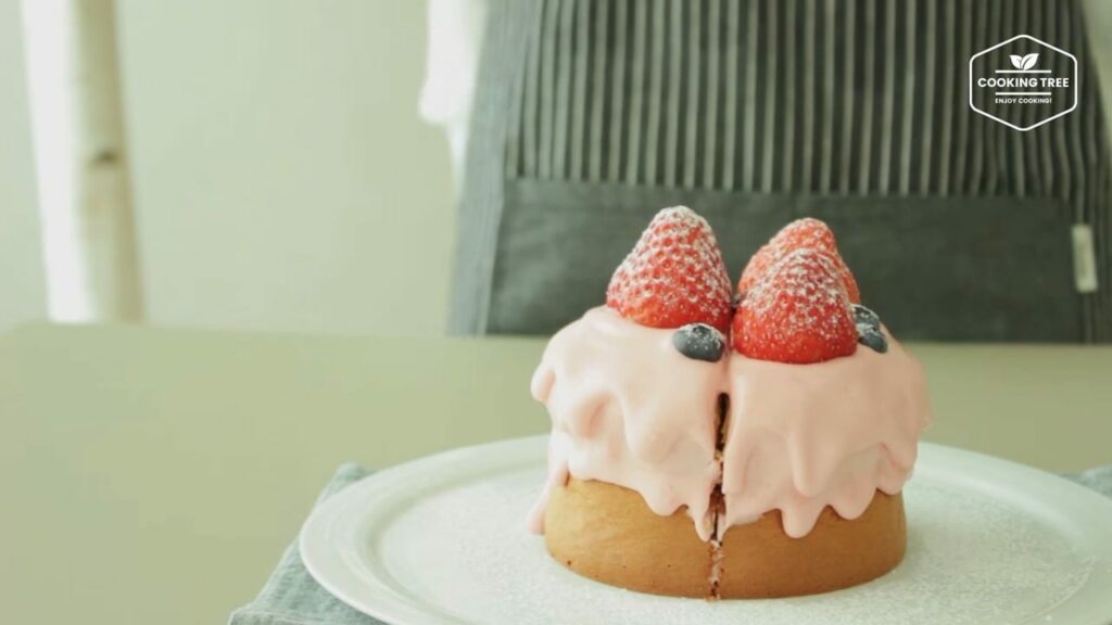 Strawberry Cream Castella Cake Recipe Cooking tree