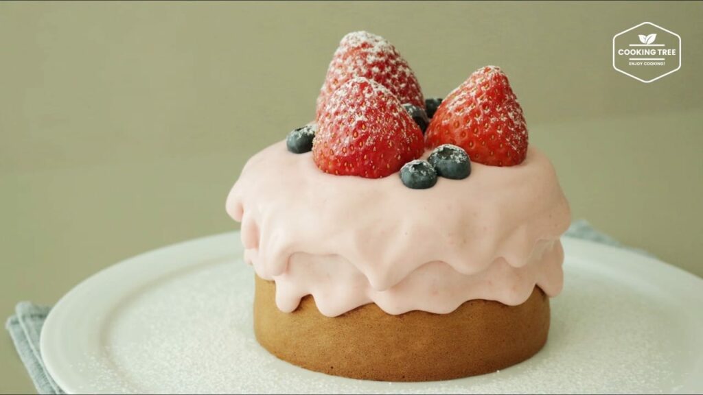 Strawberry Cream Castella Cake Recipe Cooking tree