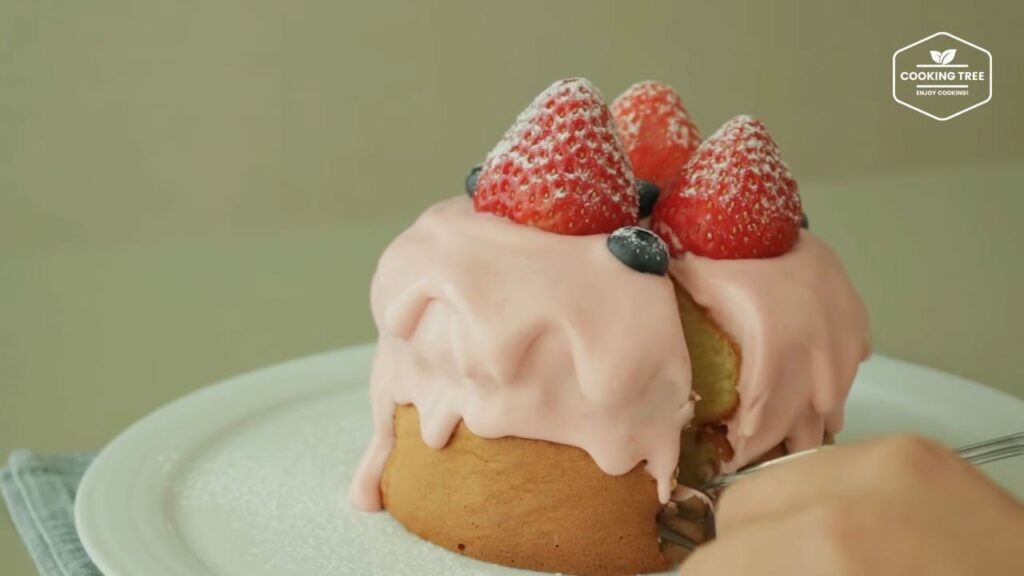 Strawberry Cream Castella Cake Recipe Cooking tree