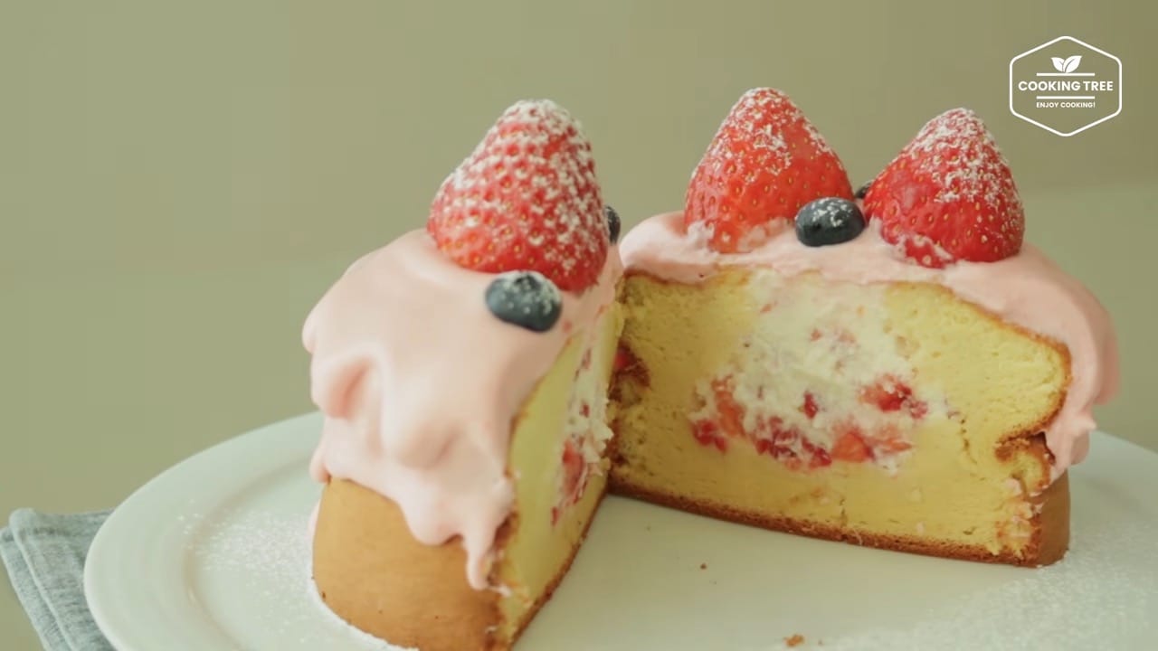 Strawberry Cream Castella Cake Recipe