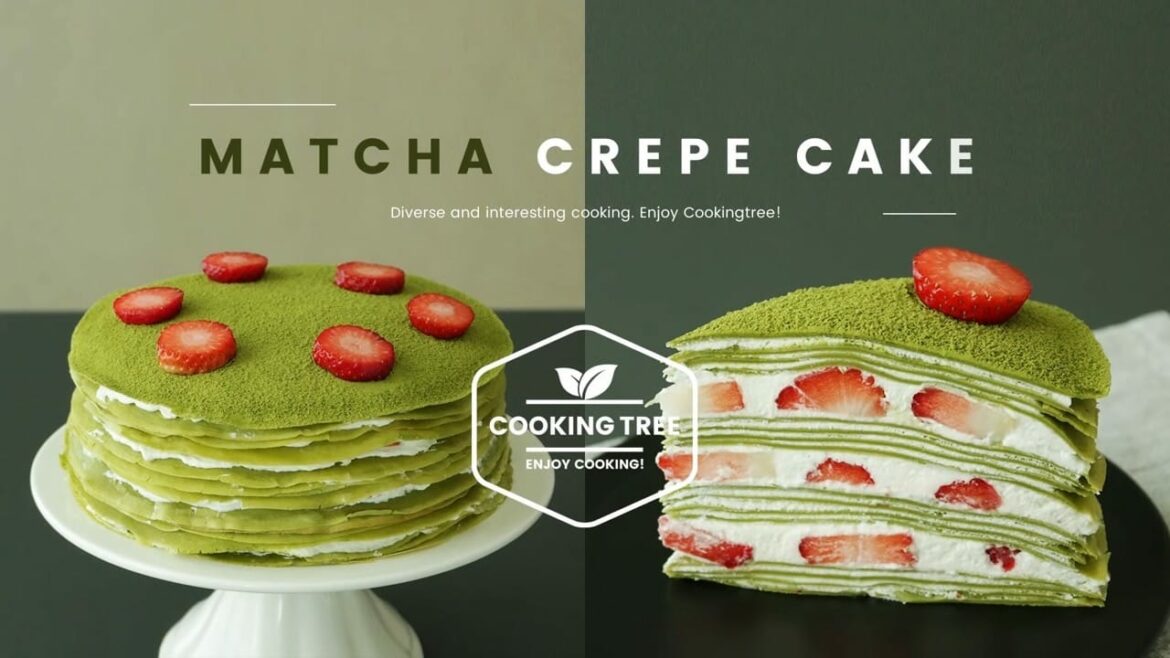 Strawberry green tea (Matcha) crepe cake Recipe