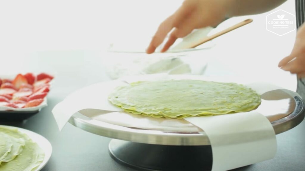 Strawberry green tea Matcha crepe cake Recipe Cooking tree