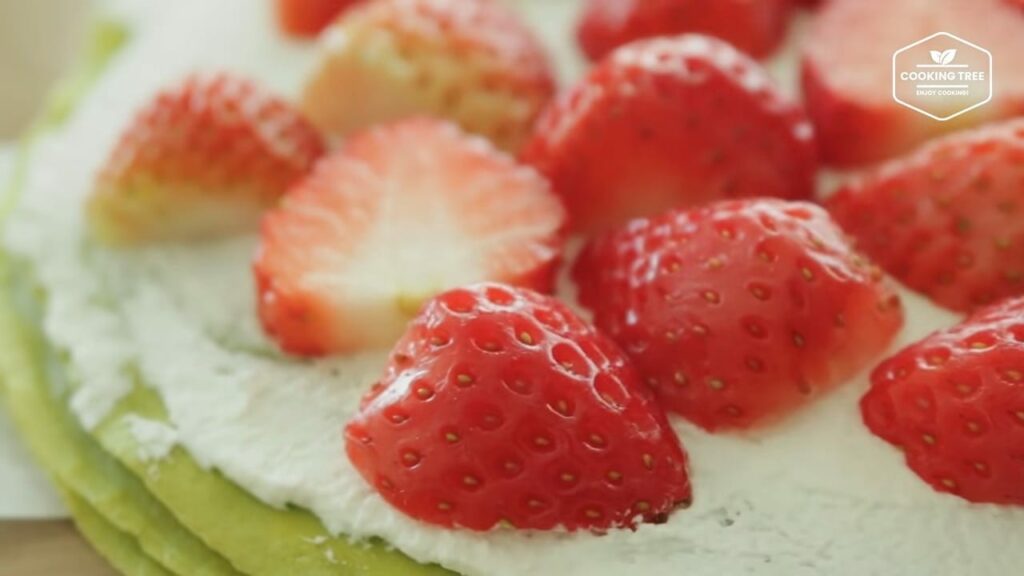 Strawberry green tea Matcha crepe cake Recipe Cooking tree