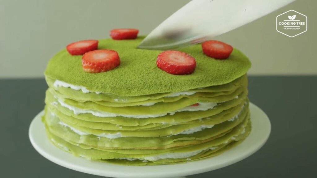 Strawberry green tea Matcha crepe cake Recipe Cooking tree