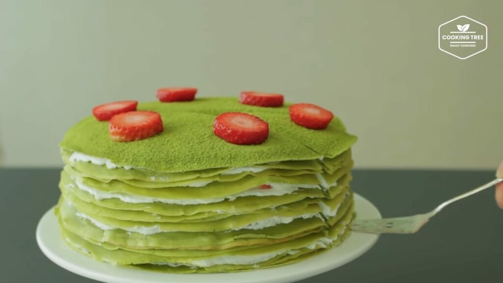 Strawberry green tea Matcha crepe cake Recipe Cooking tree