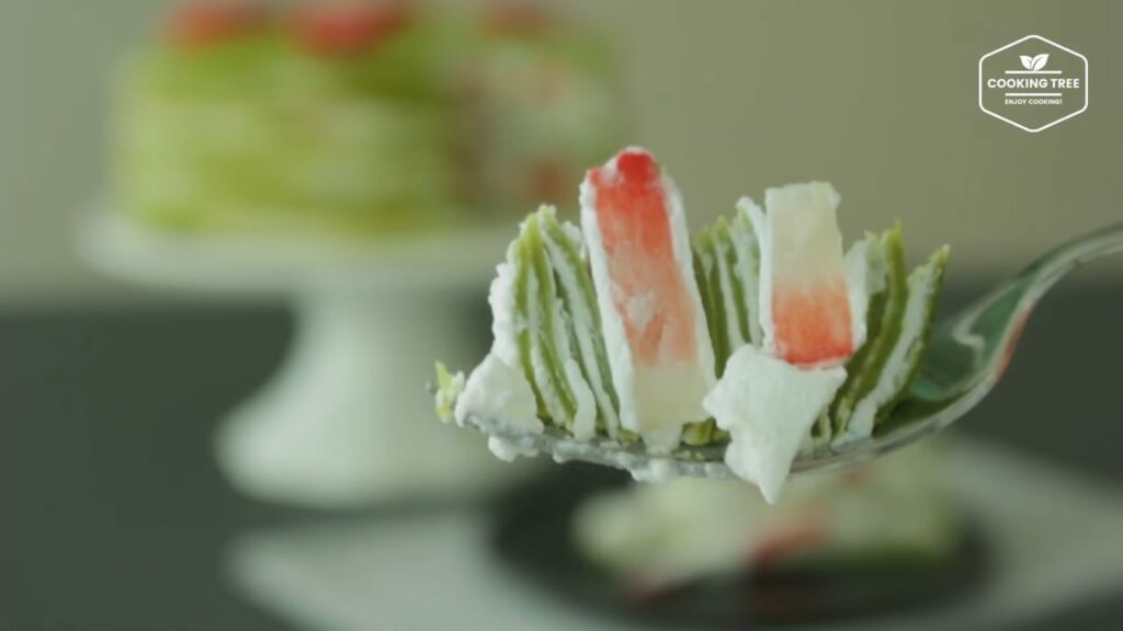 Strawberry green tea Matcha crepe cake Recipe Cooking tree