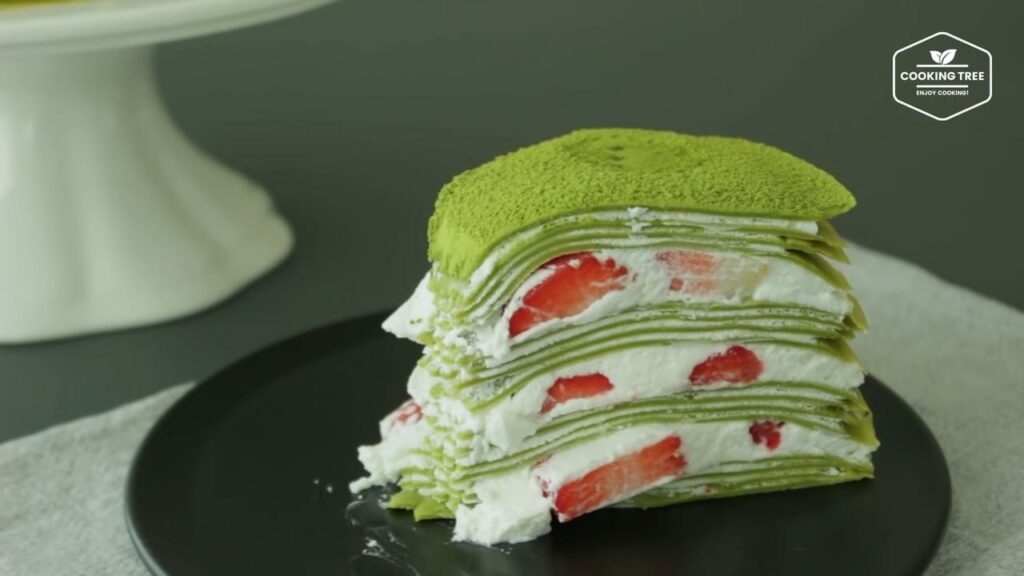 Strawberry green tea Matcha crepe cake Recipe Cooking tree