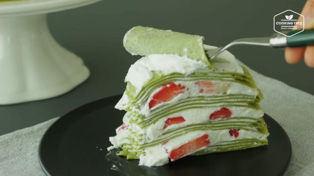 Strawberry green tea Matcha crepe cake Recipe Cooking tree