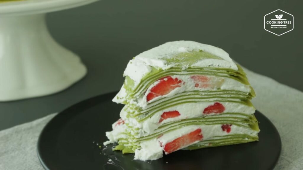 Strawberry green tea Matcha crepe cake Recipe Cooking tree