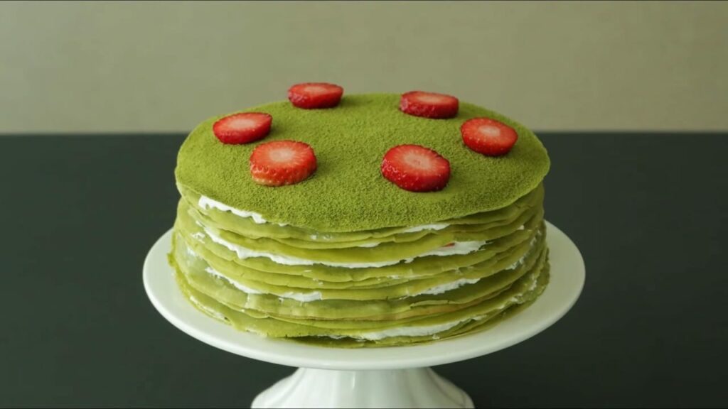 Strawberry green tea Matcha crepe cake Recipe Cooking tree