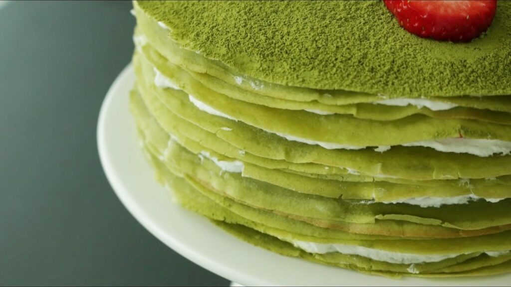 Strawberry green tea Matcha crepe cake Recipe Cooking tree