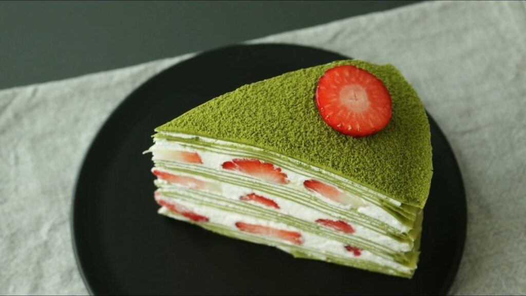 Strawberry green tea Matcha crepe cake Recipe Cooking tree