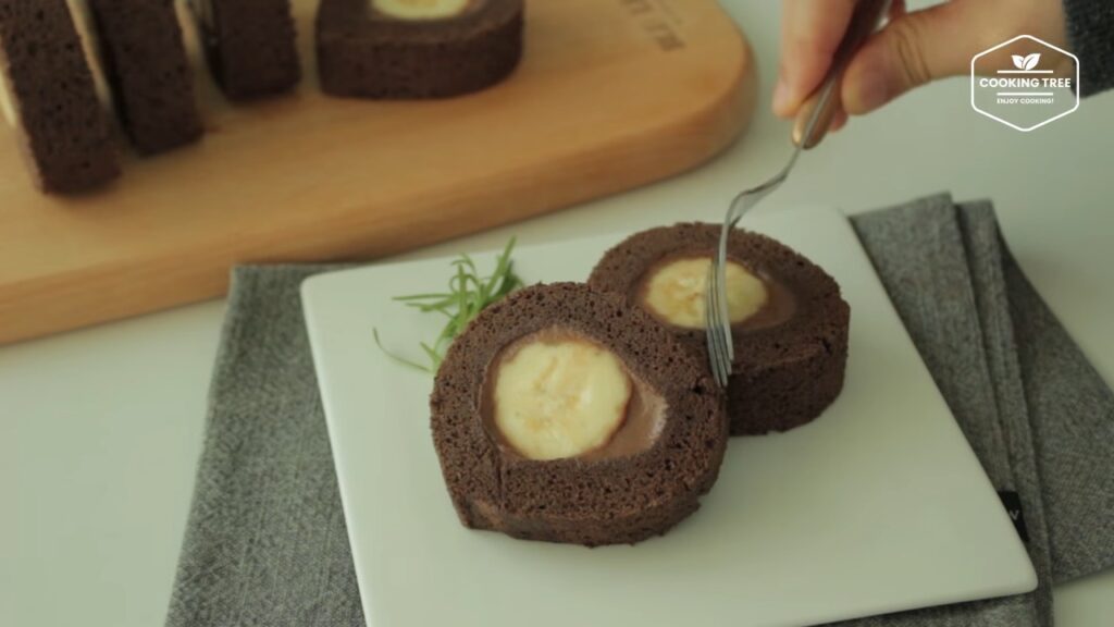 Banana chocolate roll cake Recipe Cooking tree