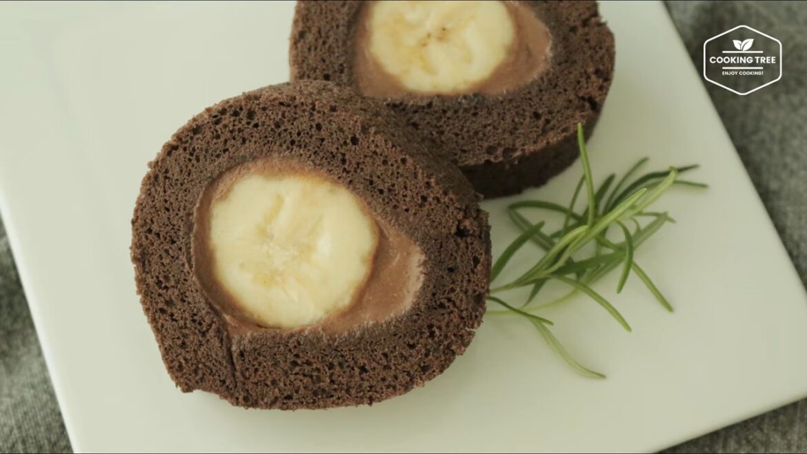 Banana chocolate roll cake Recipe Cooking tree