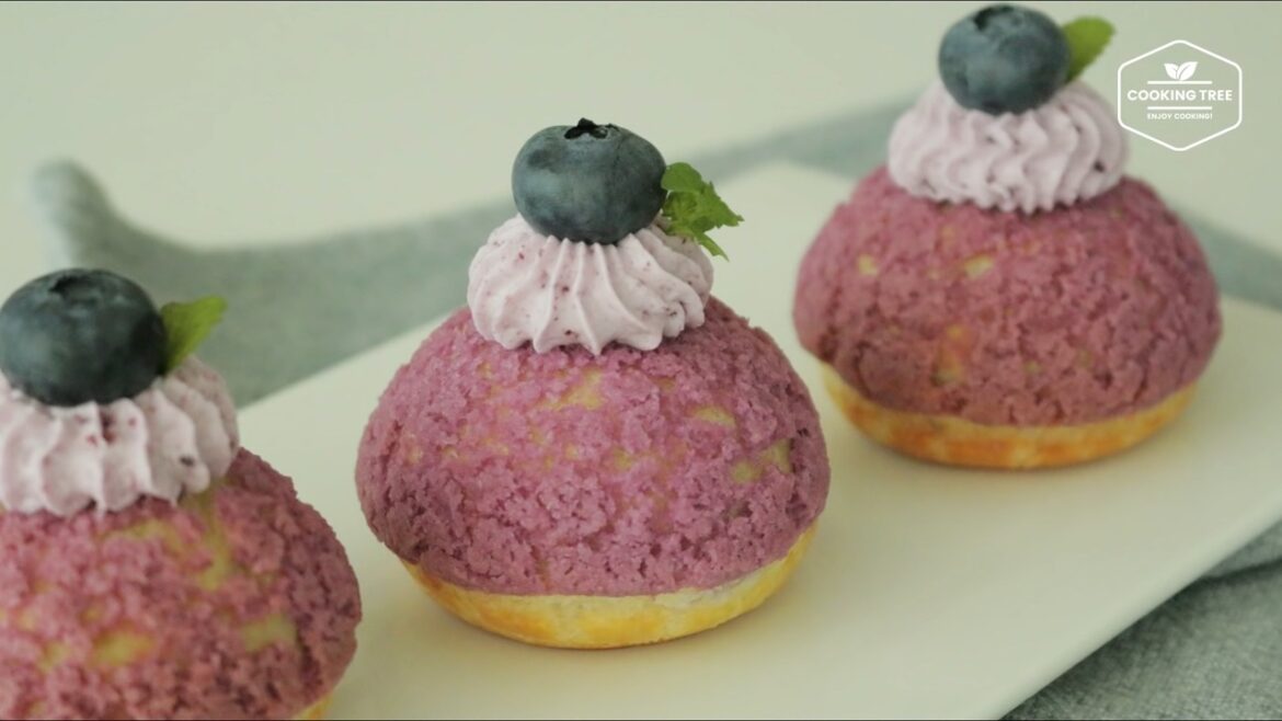 Blueberry Cookie Choux Cream puff Recipe Cooking tree Blueberry Cookie Choux Cream puff Recipe Cooking tree