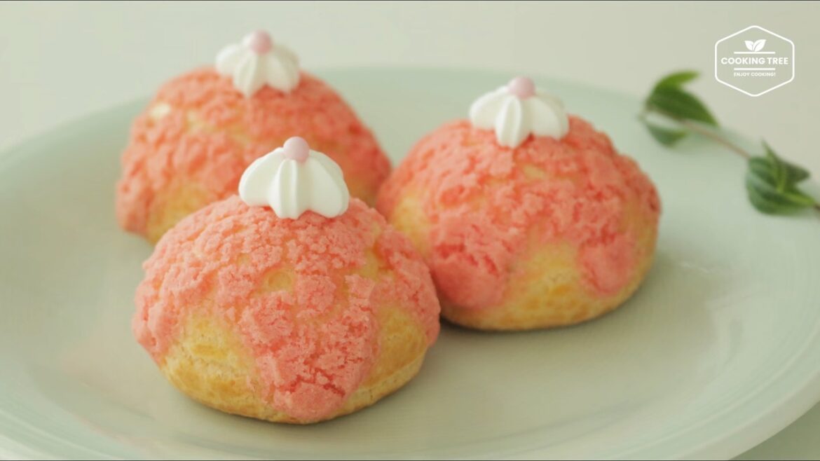 Cherry Blossom Cookie Choux Cream puff Recipe Cooking tree Cherry Blossom Cookie Choux Cream puff Recipe Cooking tree