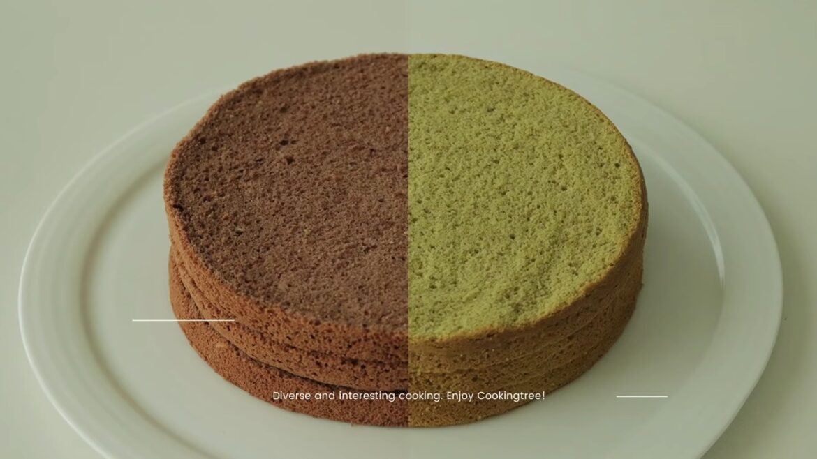 Choco & Green Tea Sponge cake sheet Recipe