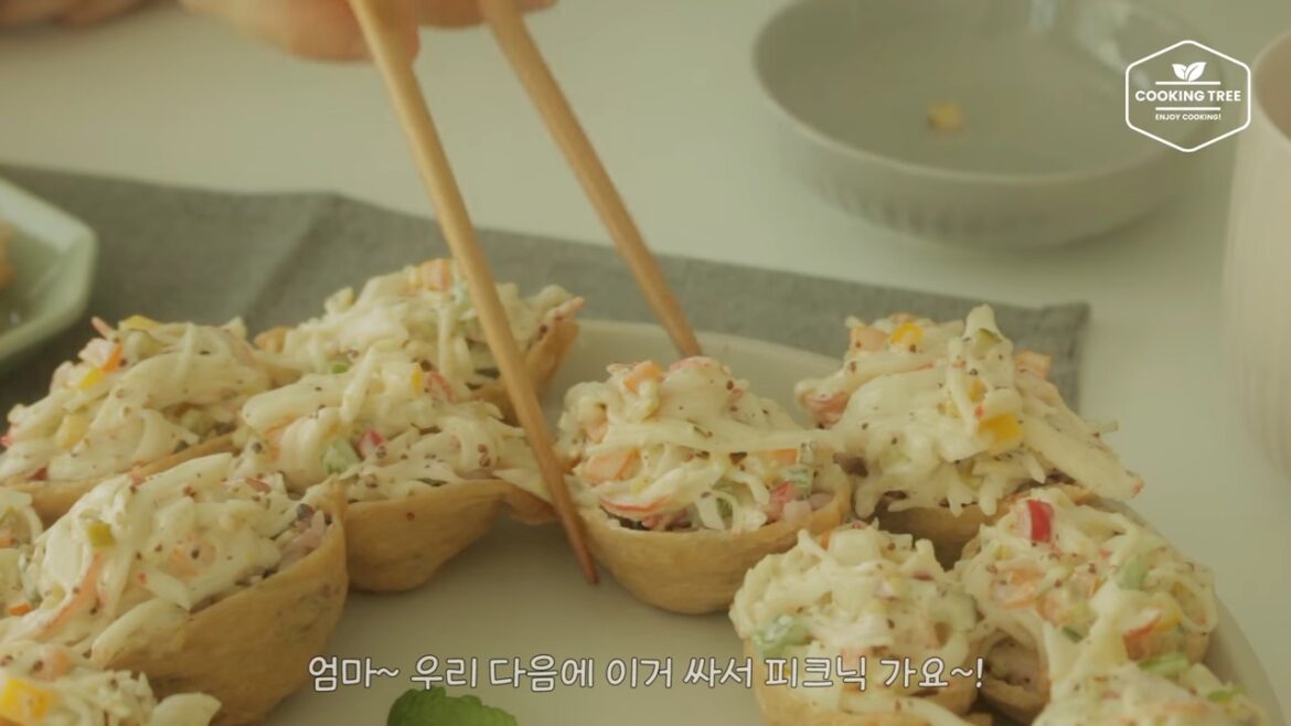 Crab meat Fried Tofu Rice Ball Cooking tree Crab meat Fried Tofu Rice Ball Cooking tree