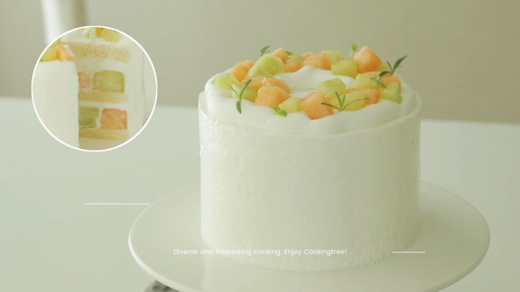 Green Red melon cake Recipe Cooking tree