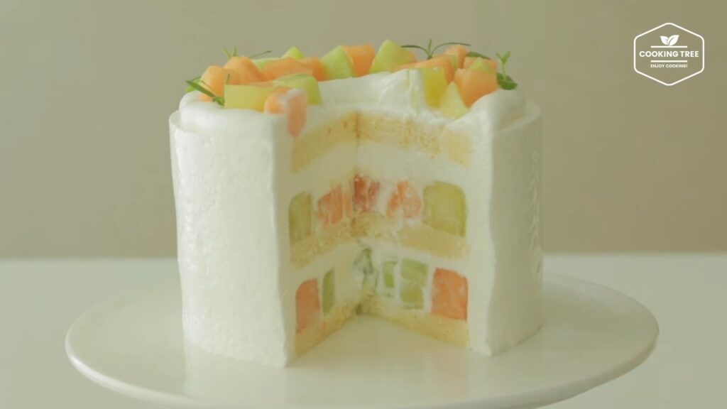 Green Red melon cake Recipe Cooking tree