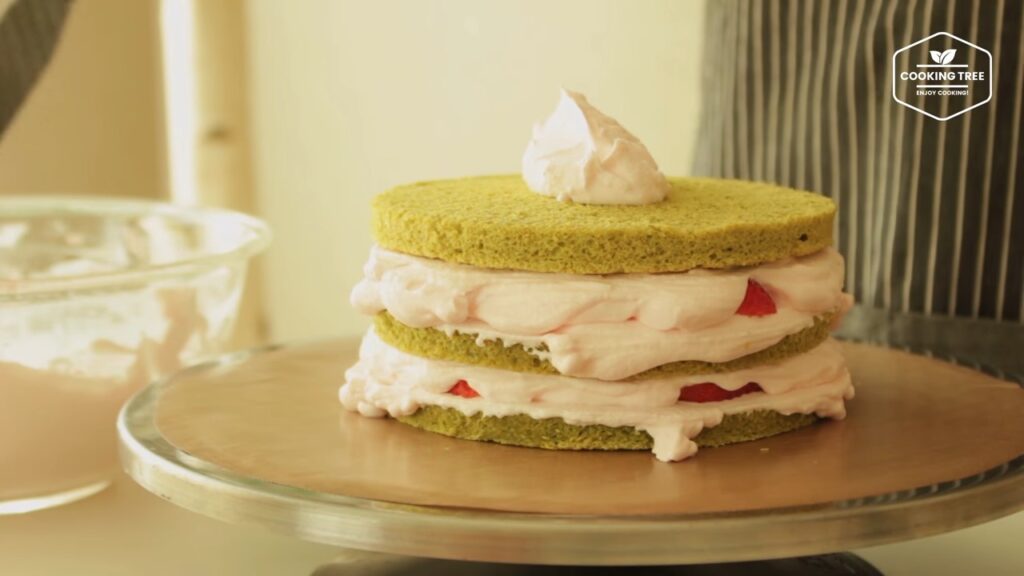 Matcha strawberry cake Recipe Green tea cake Cooking tree