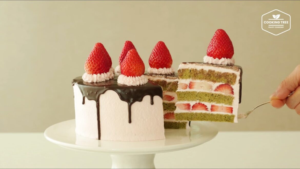 Matcha strawberry cake Recipe Green tea cake Cooking tree Matcha strawberry cake Recipe Green tea cake Cooking tree