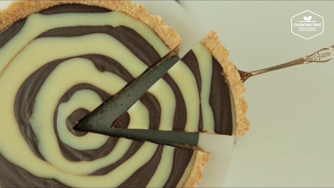No Bake Zebra Chocolate Ganache tart Recipe Cooking tree