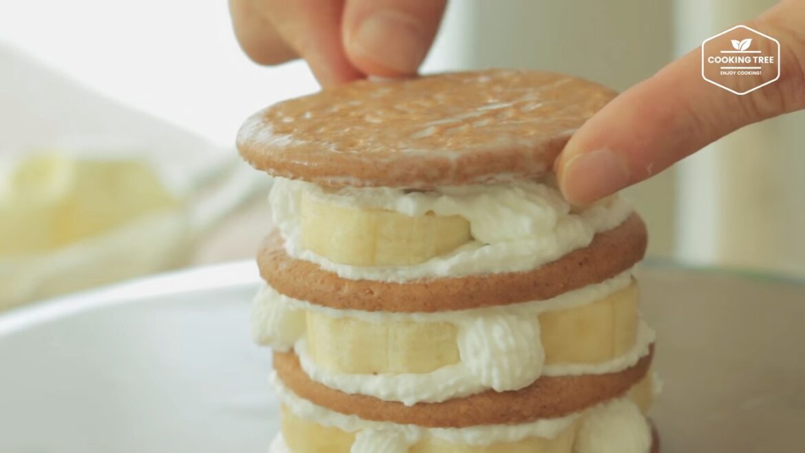 No bake! Banana cookie cake Recipe