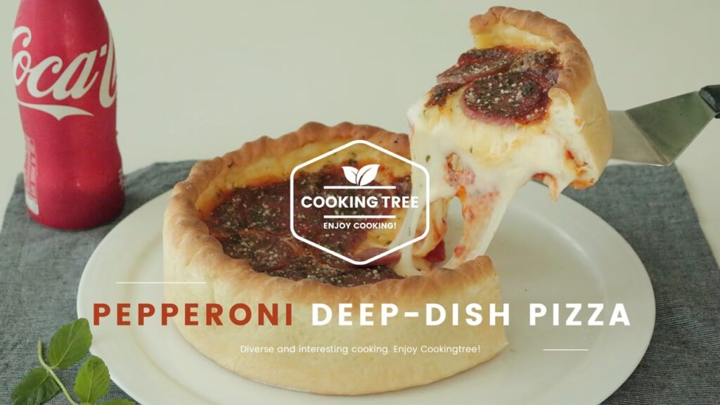 Pepperoni deep dish pizza Recipe Cooking tree