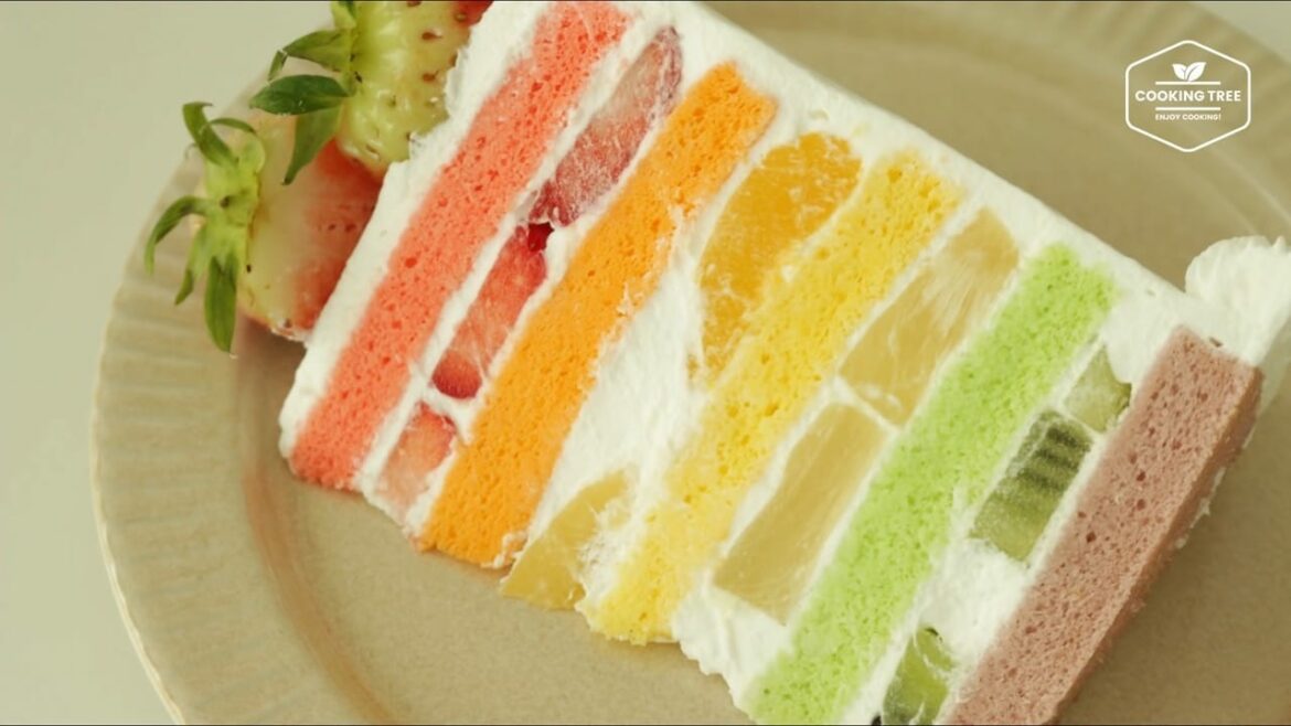 Rainbow fruit cake Recipe Cooking tree Rainbow fruit cake Recipe Cooking tree