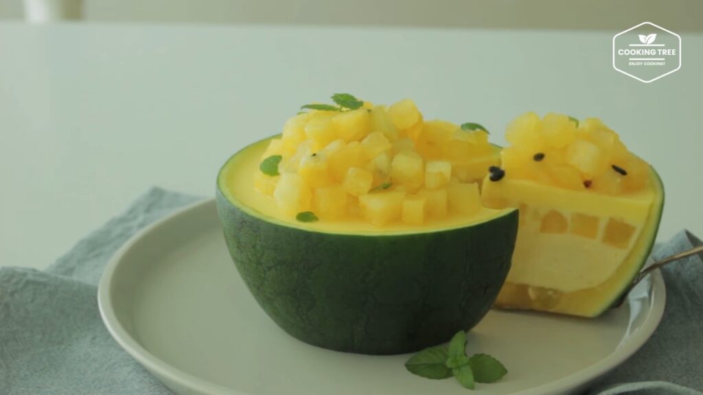 Yellow Watermelon Mousse cake Recipe Cooking tree