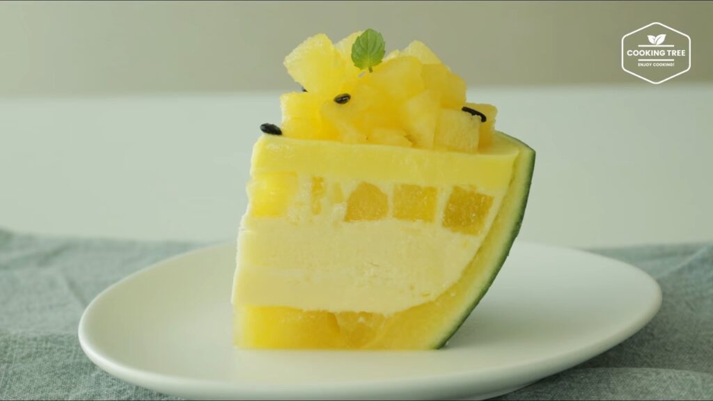 Yellow Watermelon Mousse cake Recipe Cooking tree