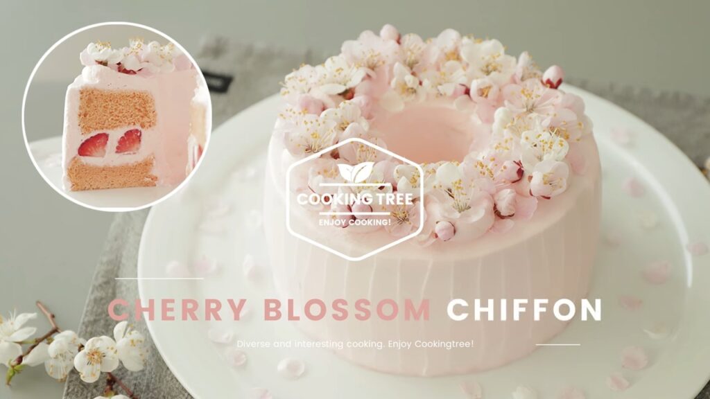 Cherry blossom chiffon cake Recipe Cooking tree