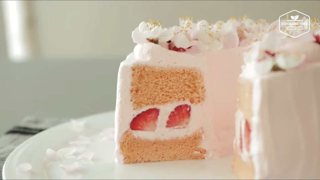 Cherry blossom chiffon cake Recipe Cooking tree