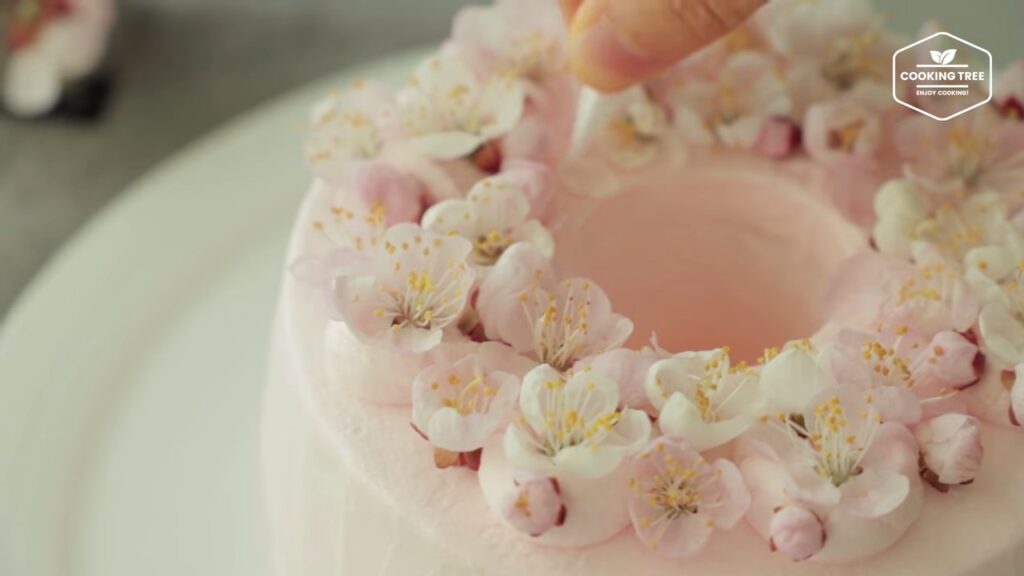 Cherry blossom chiffon cake Recipe Cooking tree