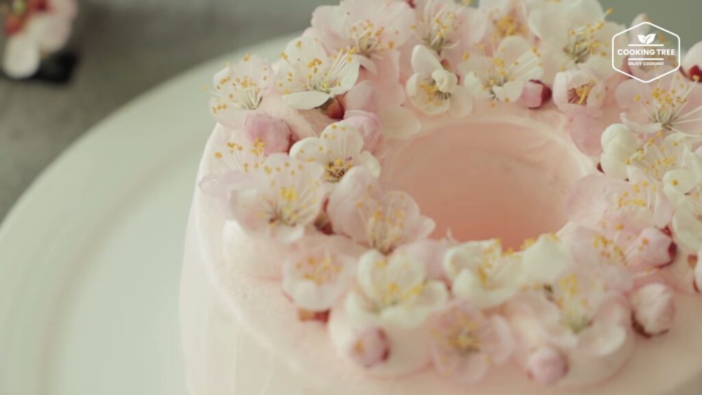 Cherry blossom chiffon cake Recipe Cooking tree