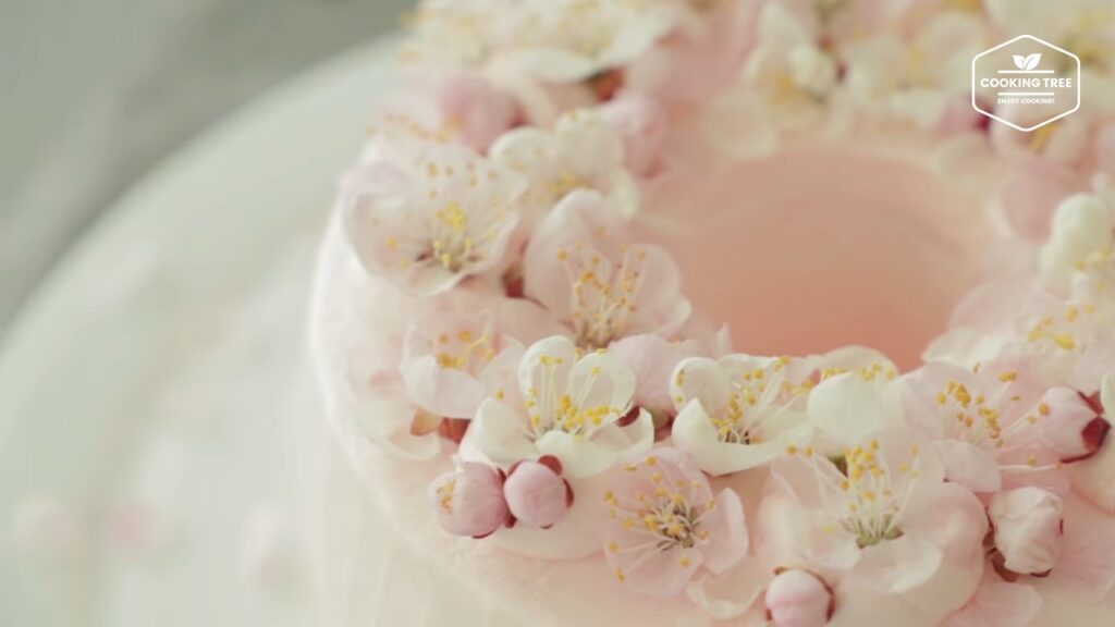 Cherry blossom chiffon cake Recipe Cooking tree