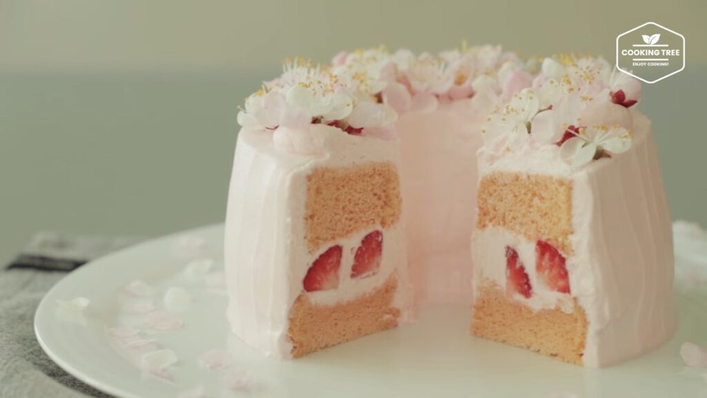 Cherry blossom chiffon cake Recipe Cooking tree