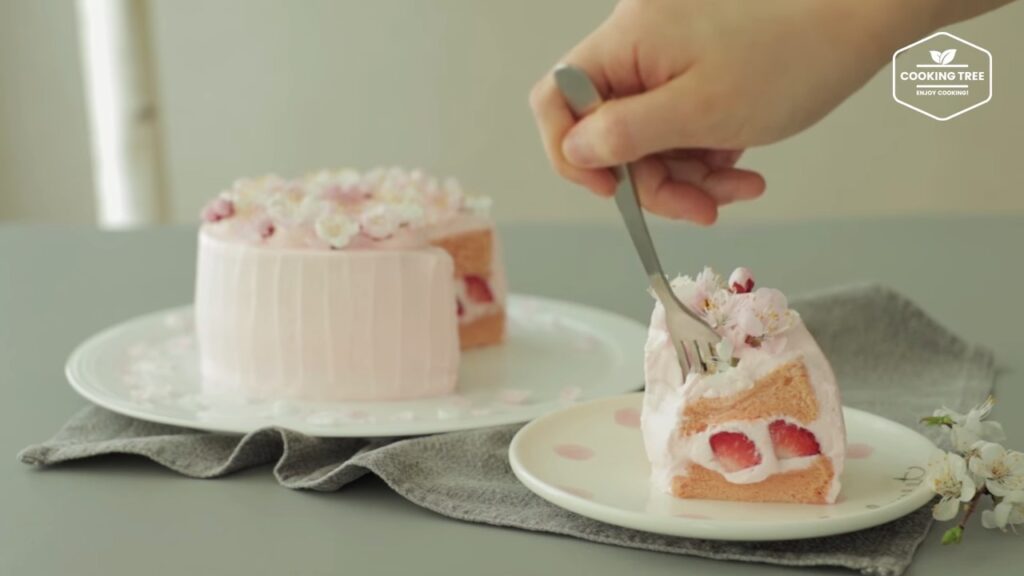 Cherry blossom chiffon cake Recipe Cooking tree