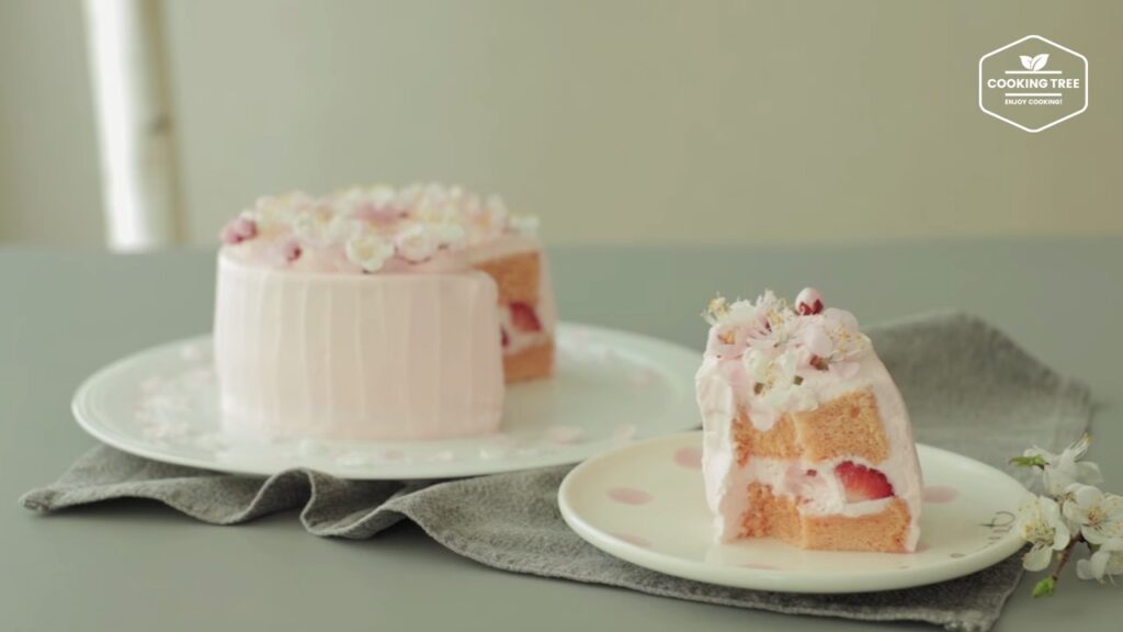 Cherry blossom chiffon cake Recipe Cooking tree
