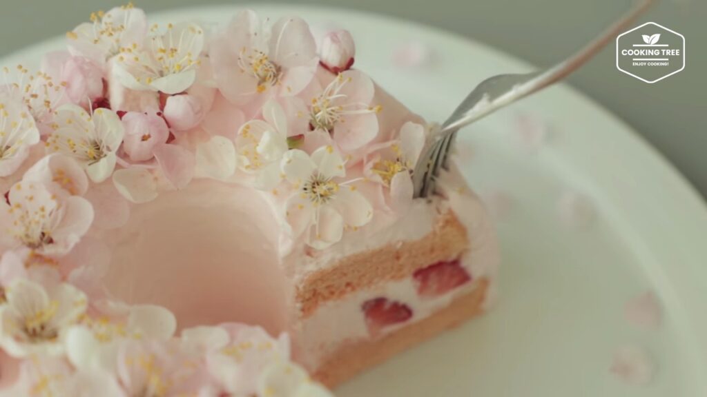 Cherry blossom chiffon cake Recipe Cooking tree