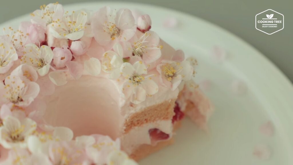 Cherry blossom chiffon cake Recipe Cooking tree