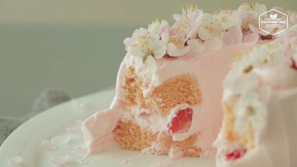 Cherry blossom chiffon cake Recipe Cooking tree