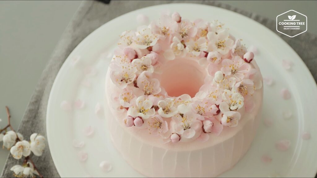 Cherry blossom chiffon cake Recipe Cooking tree