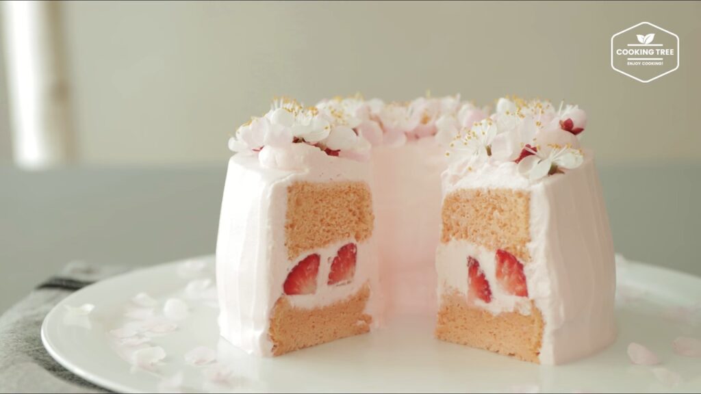 Cherry blossom chiffon cake Recipe Cooking tree